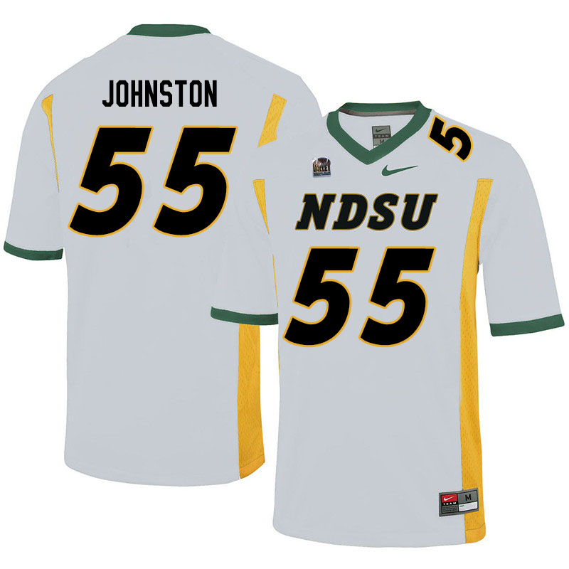 Men #55 Hayden Johnston North Dakota State Bison College Football Jerseys Sale-White